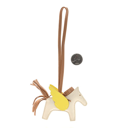 Hermes Milo Lambskin Grigri Rodeo Pegase Horse Bag Charm PM Craie Chai Lime 2 of 5