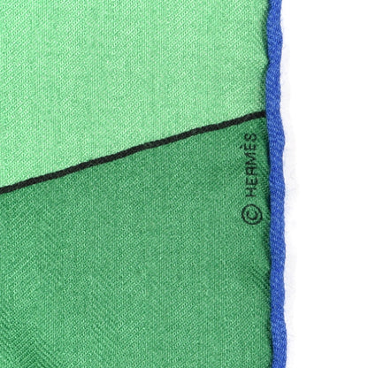 Hermes Cashmere Silk Hermes Football Club Scarf 100 Vert White Rouge 4 of 6