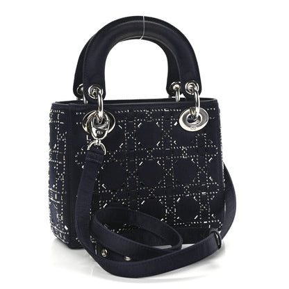 Christian Dior Satin Crystal Cannage Mini Lady Dior Black 3 of 10