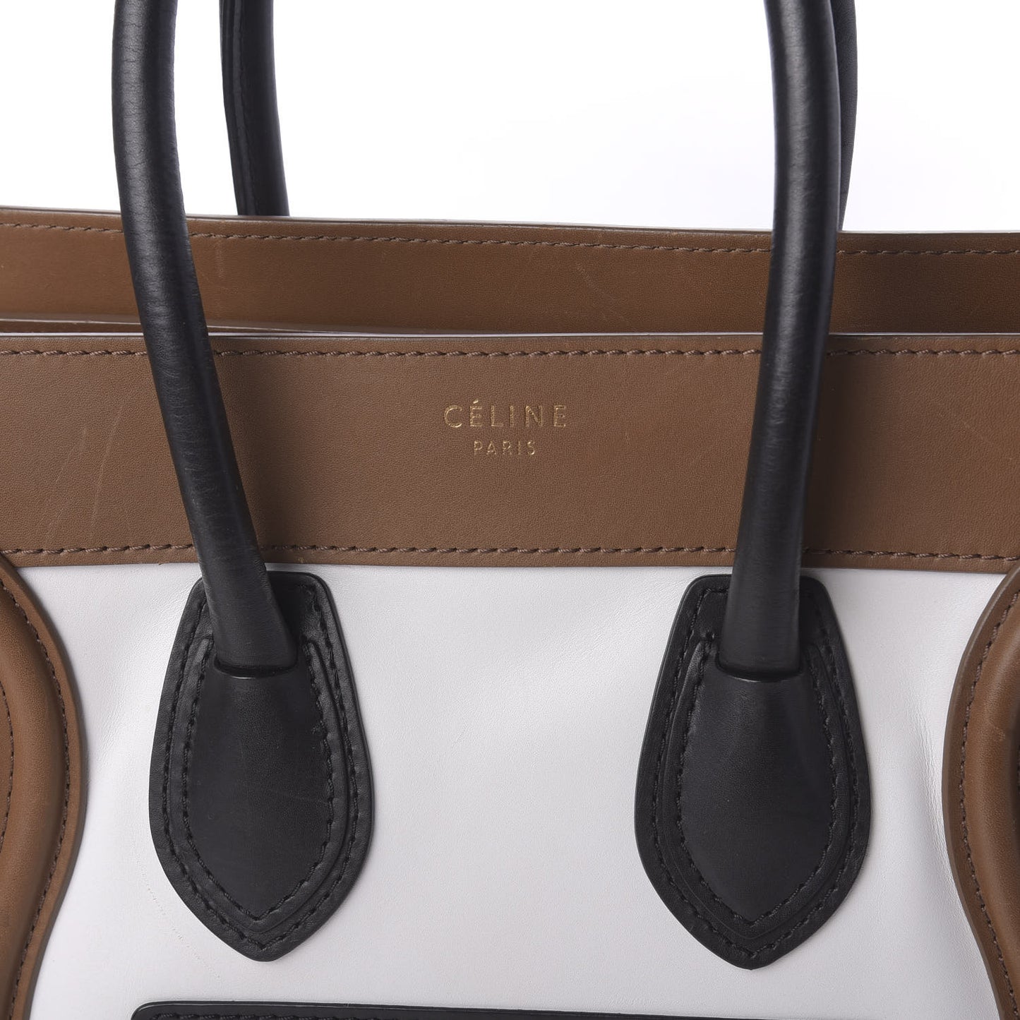 Smooth Calfskin Micro Tri-Color Luggage Brown