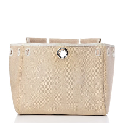 Hermes Toile Vache Calfskin Herbag 30 PM Backpack Natural 10 of 26