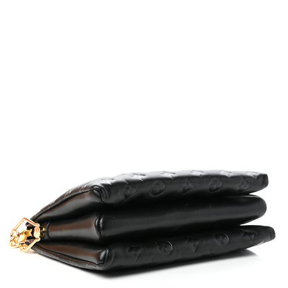 Louis Vuitton Lambskin Embossed Monogram Coussin PM Black 4 of 10