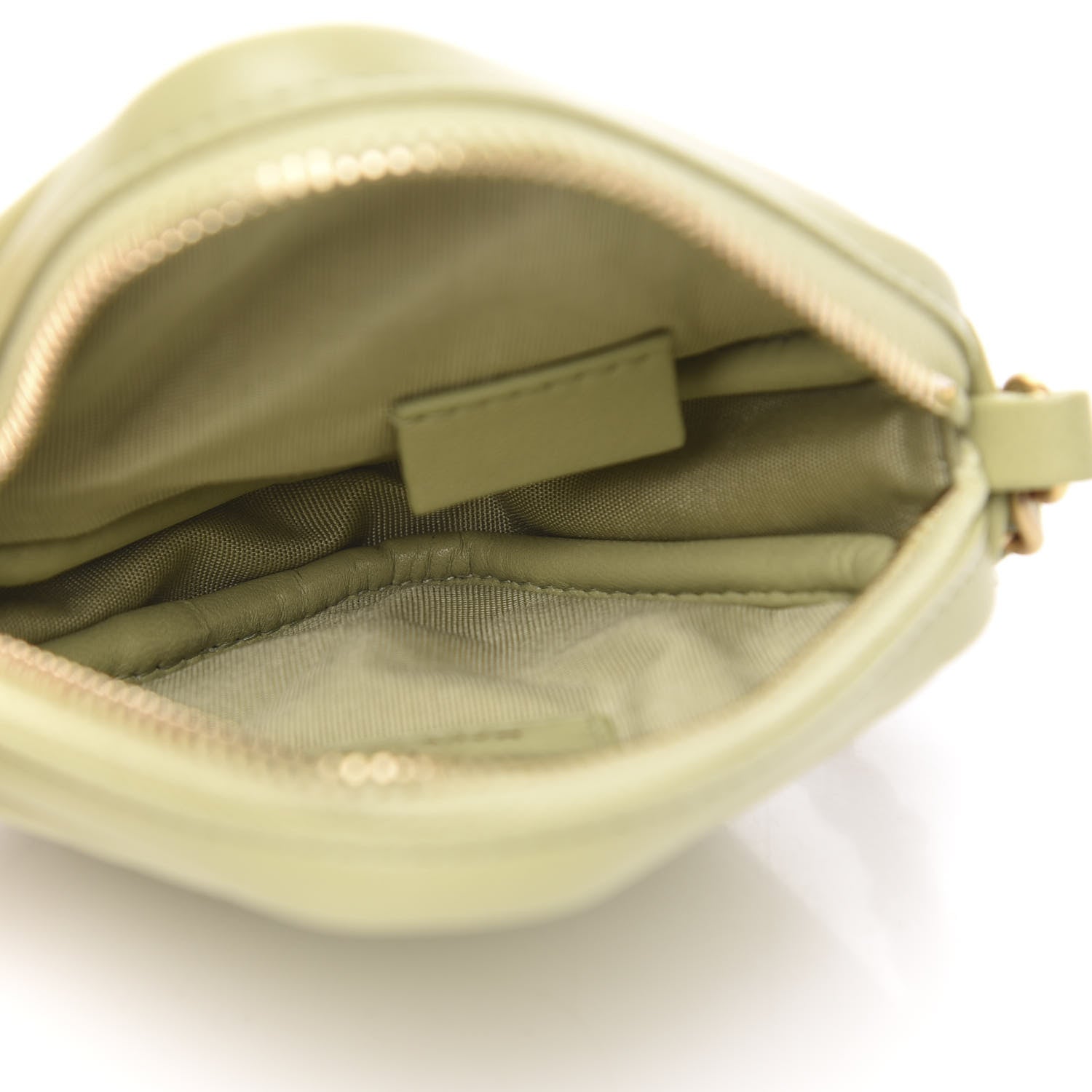 Chanel Lambskin Quilted Diamond Coin Purse With Chain Green 5 of 9