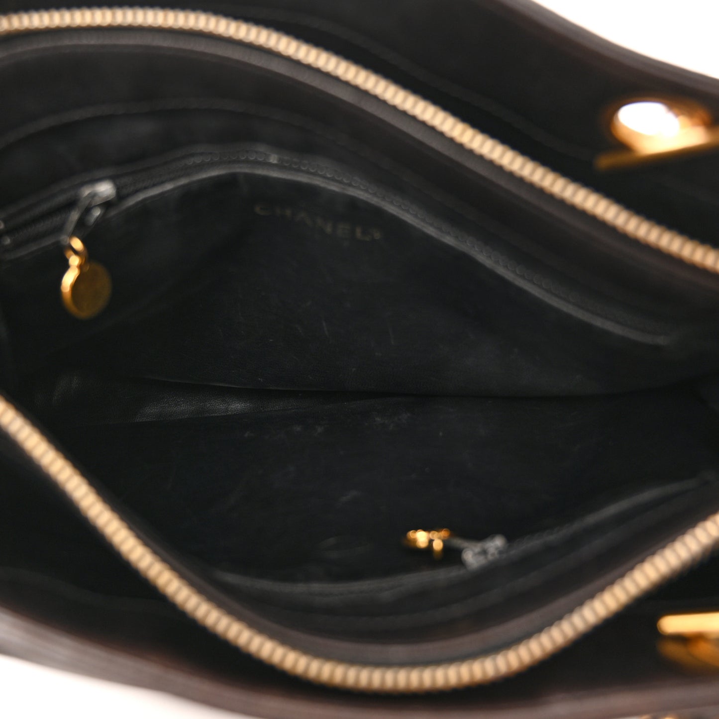 Lambskin Flap Shoulder Bag Dark Brown