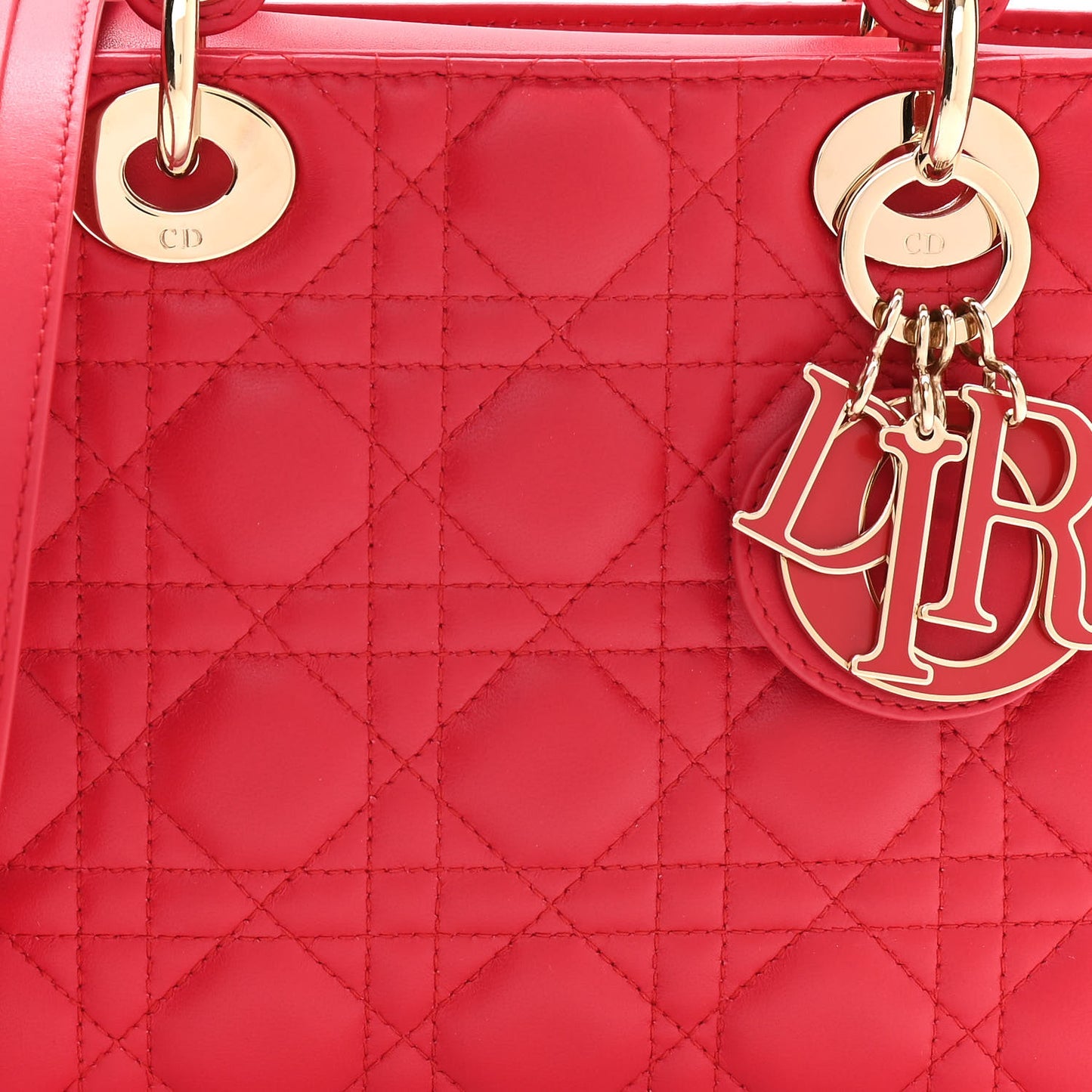 Lambskin Cannage Small My ABCDior Lady Dior Red