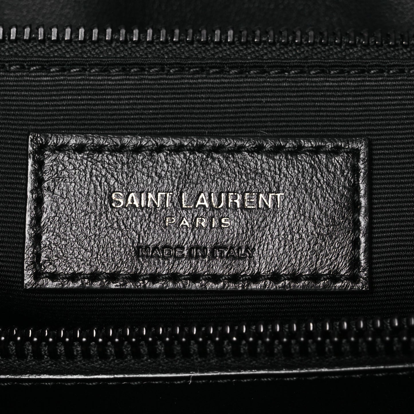 Calfskin Y Quilted Monogram Monochrome Large Loulou Chain Satchel Black