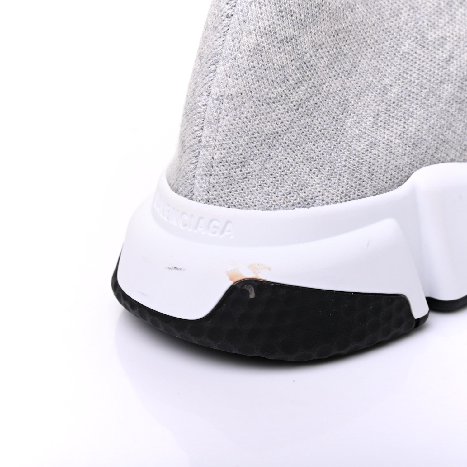 Balenciaga Sweatshirt Knit Bi-Color Sole Mens Speed Sneakers 42 Grey White Black 9 of 11