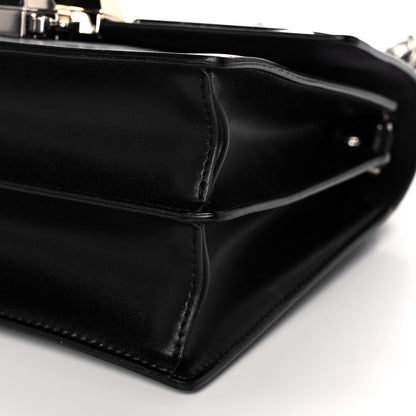 Fendi Vitello Liberty Lucido Metal Monster Eyes Studded Small Kan I Shoulder Bag Black 9 of 14