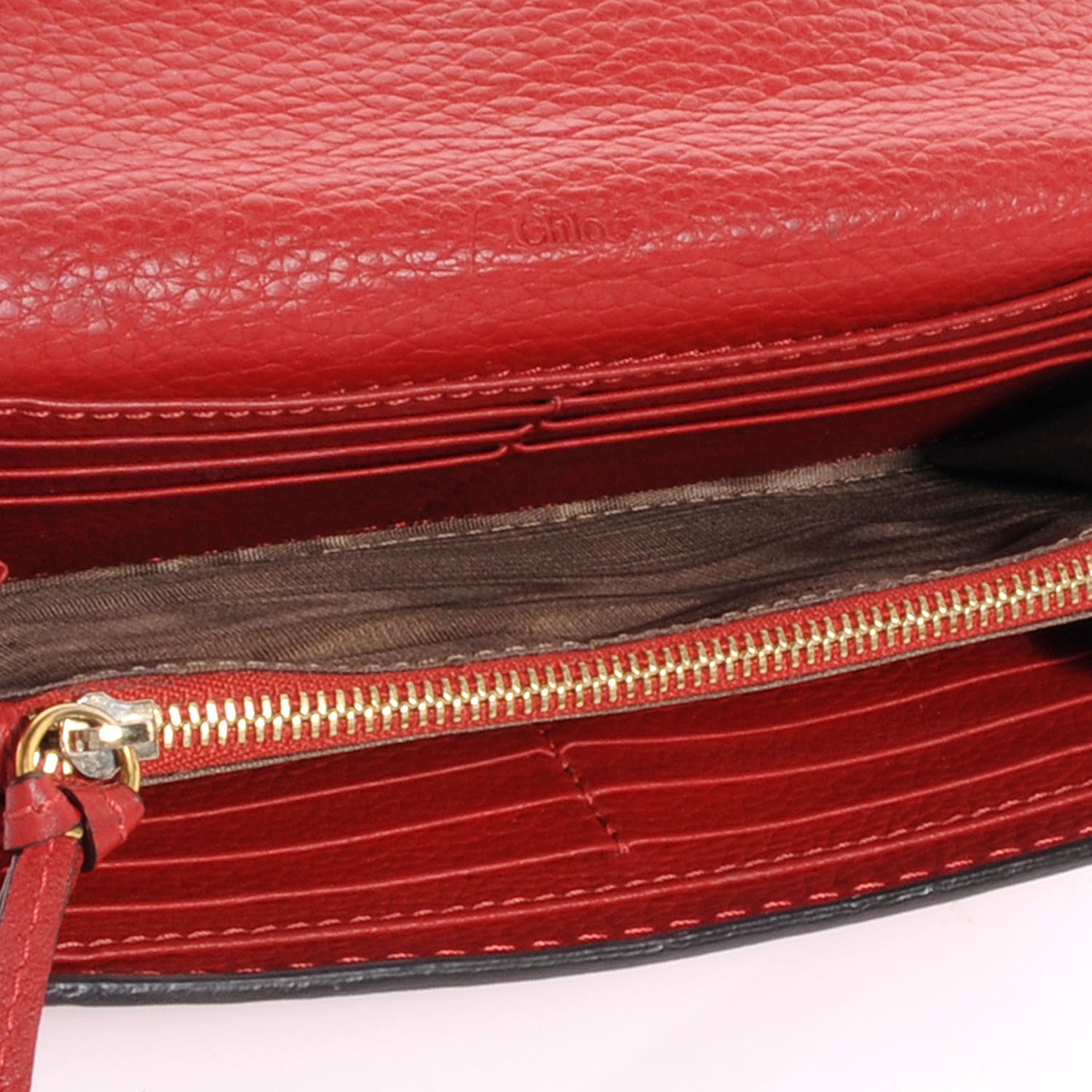 Leather Marcie Continental Flap Wallet Poppy