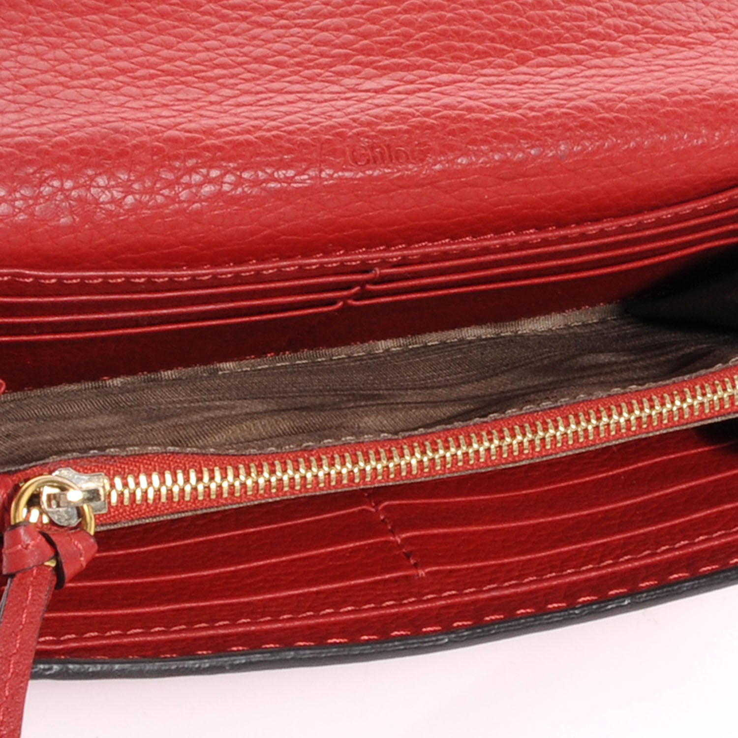 Chloe Leather Marcie Continental Flap Wallet Poppy 6 of 8