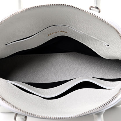 Balenciaga Grained Calfskin Logo XXS Ville Top Handle Bag White Fluo Pink 4 of 4