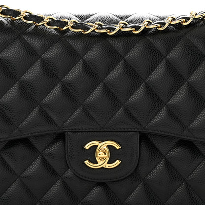 Chanel Caviar Quilted Jumbo Double Flap Black 8 of 10