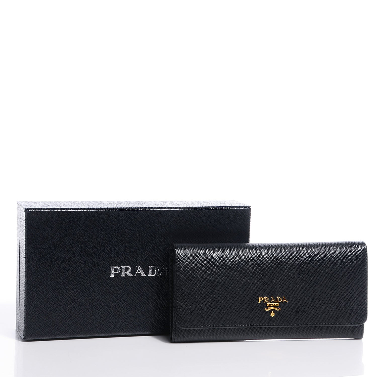 Prada Saffiano Metal Continental Wallet Nero Black 5 of 9