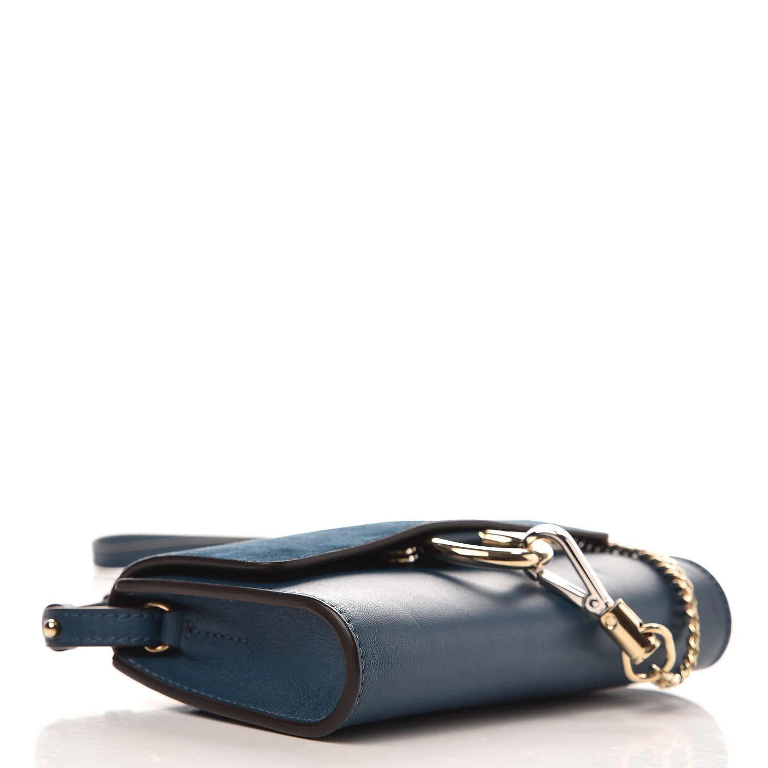 Chloe Suede Calfskin Mini Faye Shoulder Bag Majolica Blue 5 of 9