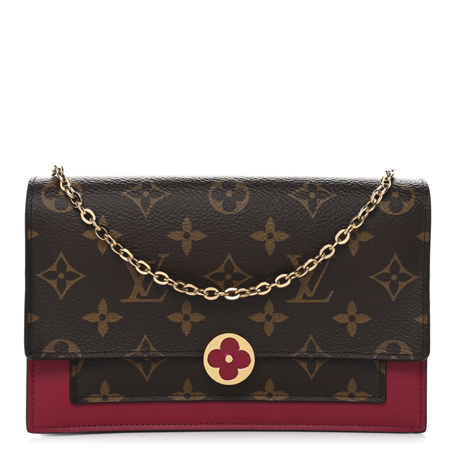 Louis Vuitton Monogram Flore Chain Wallet Fuchsia 1 of 9