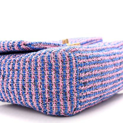Chanel Tweed Quilted Medium Chanel 19 Flap Blue Pink 9 of 11