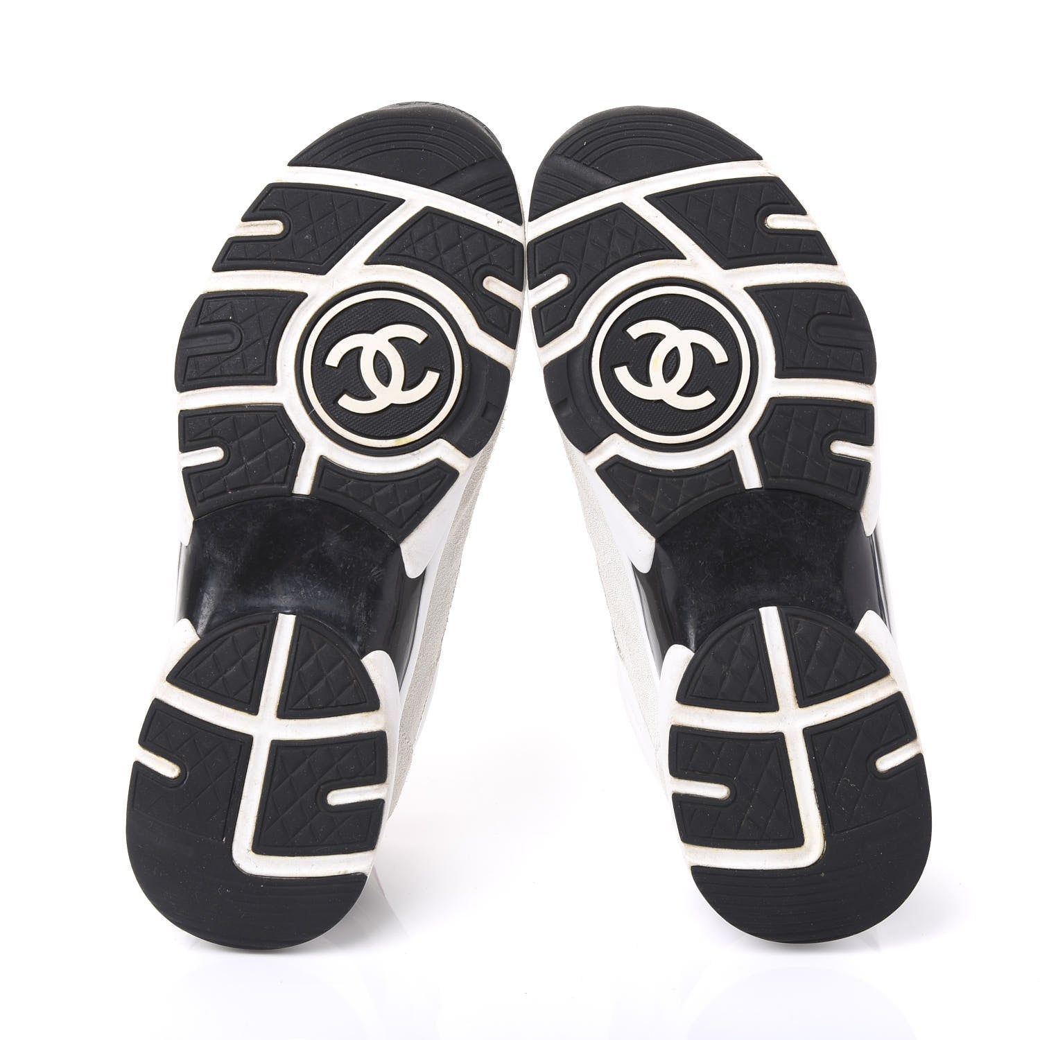 Chanel Suede Calfskin CC Sneakers 38 White Silver Fluo Pink 5 of 10