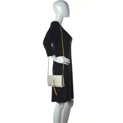 Saint Laurent Grain De Poudre Classic Monogram Kate Tassel Chain Wallet Crema Soft 2 of 11