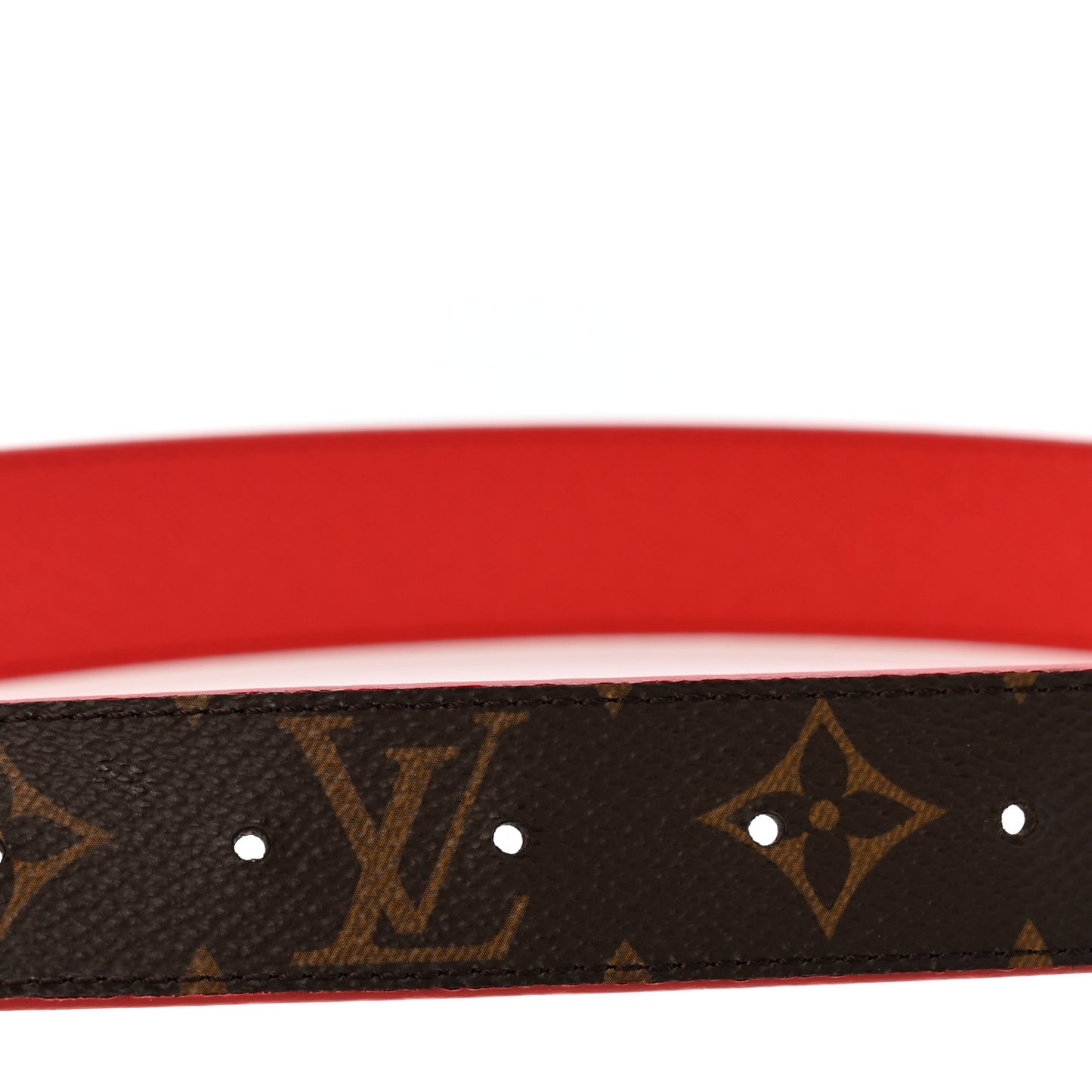 Monogram 30mm LV Initiales Reversible Belt 80 32 Coquelicot