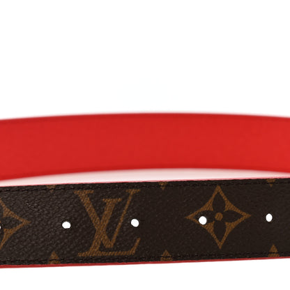 Louis Vuitton Monogram 30mm LV Initiales Reversible Belt 80 32 Coquelicot 5 of 10
