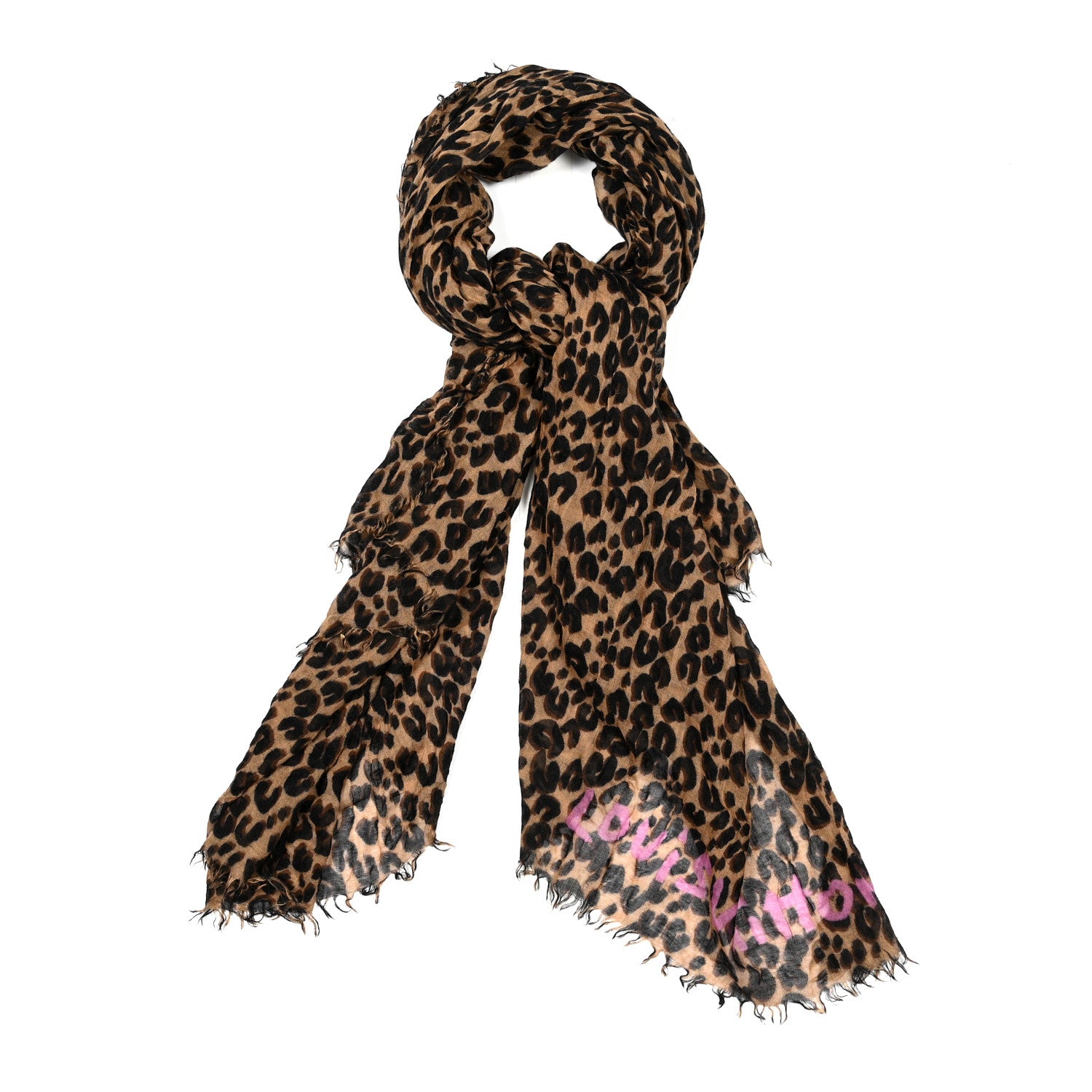 Louis Vuitton Cashmere Silk Leopard Etole Stole Marron 1 of 4