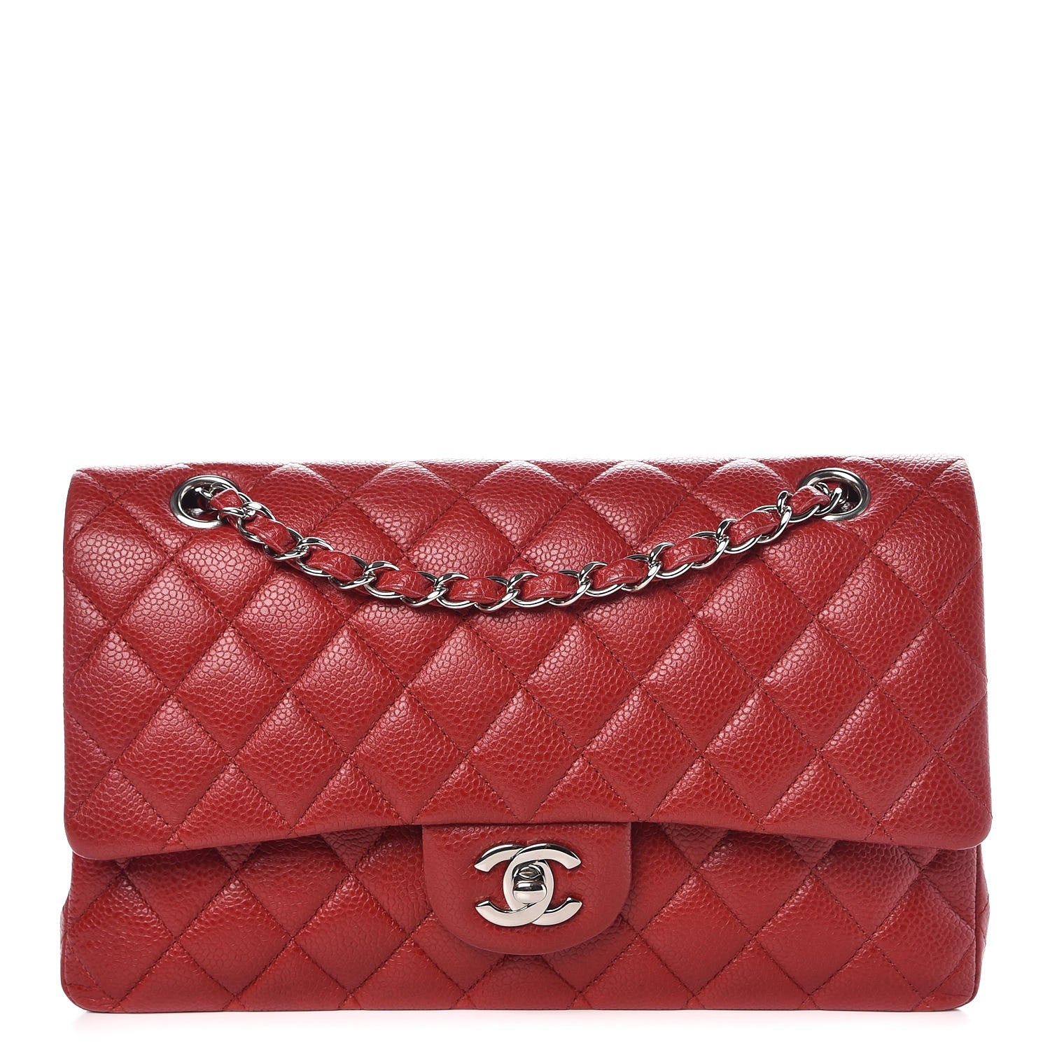Chanel Caviar Quilted Medium Double Flap Dark Red 1 of 10