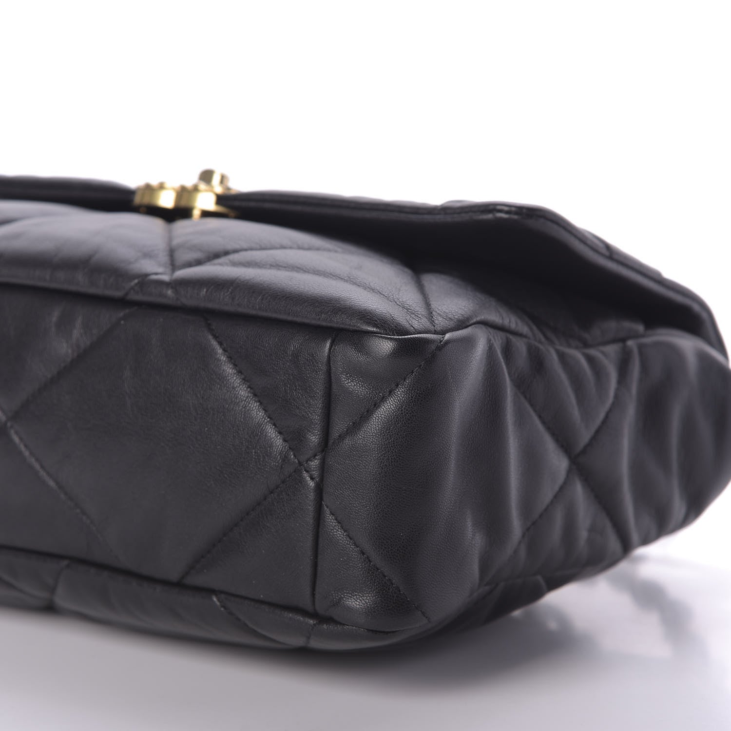 Chanel Goatskin Quilted Large 19 Flap Black 7 of 9
