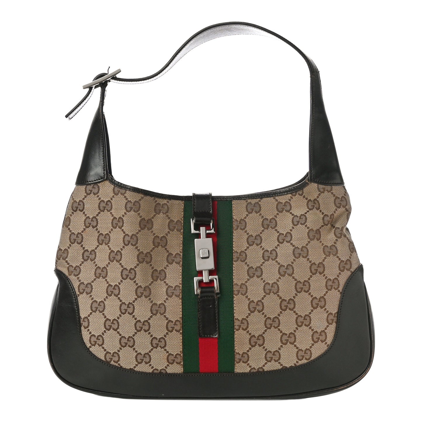 Monogram Web Small Jackie O Hobo Dark Brown