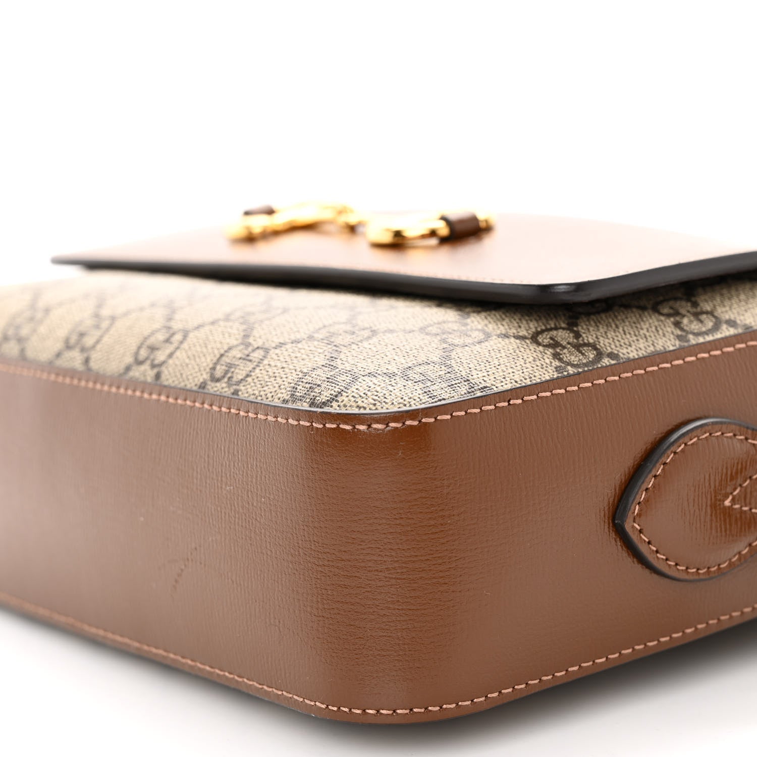 Gucci GG Supreme Monogram Small Horsebit 1955 Shoulder Bag Beige Brown Sugar 10 of 10