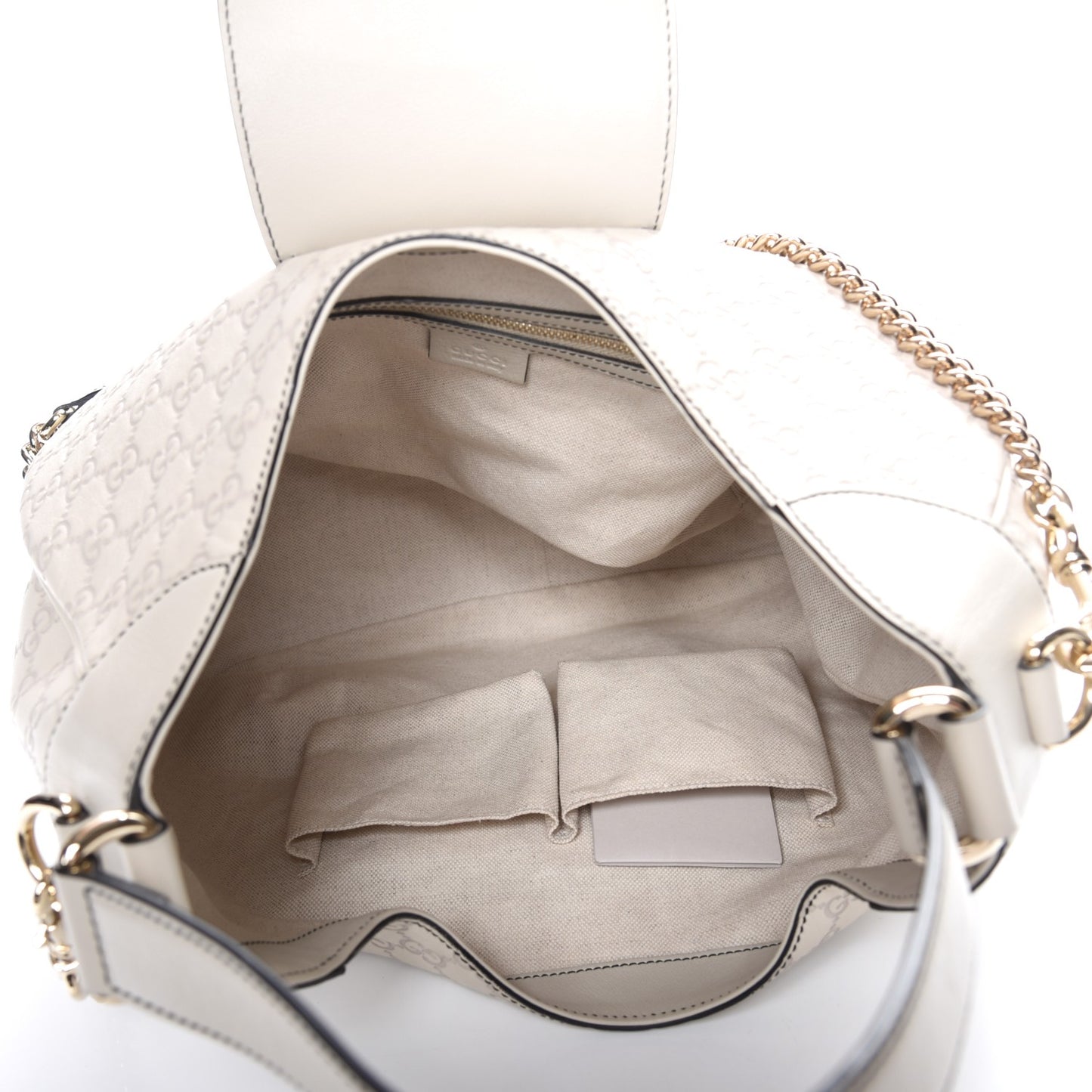Guccissima Signature Medium Emily Hobo Mystic White