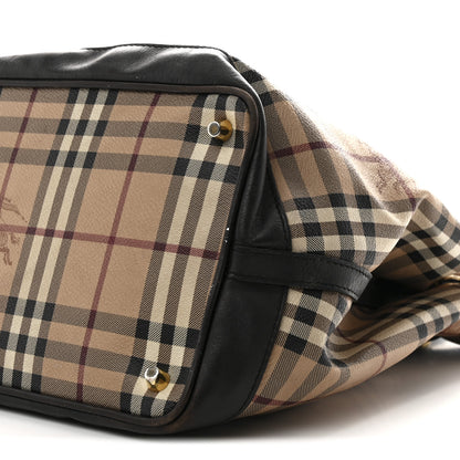 Burberry Haymarket Check Medium Golderton Tote Chocolate 11 of 13