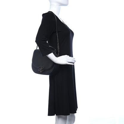 Chanel Shiny Calfskin Goatskin Quilted Medium Coco Curve Messenger Flap Black 3 of 9