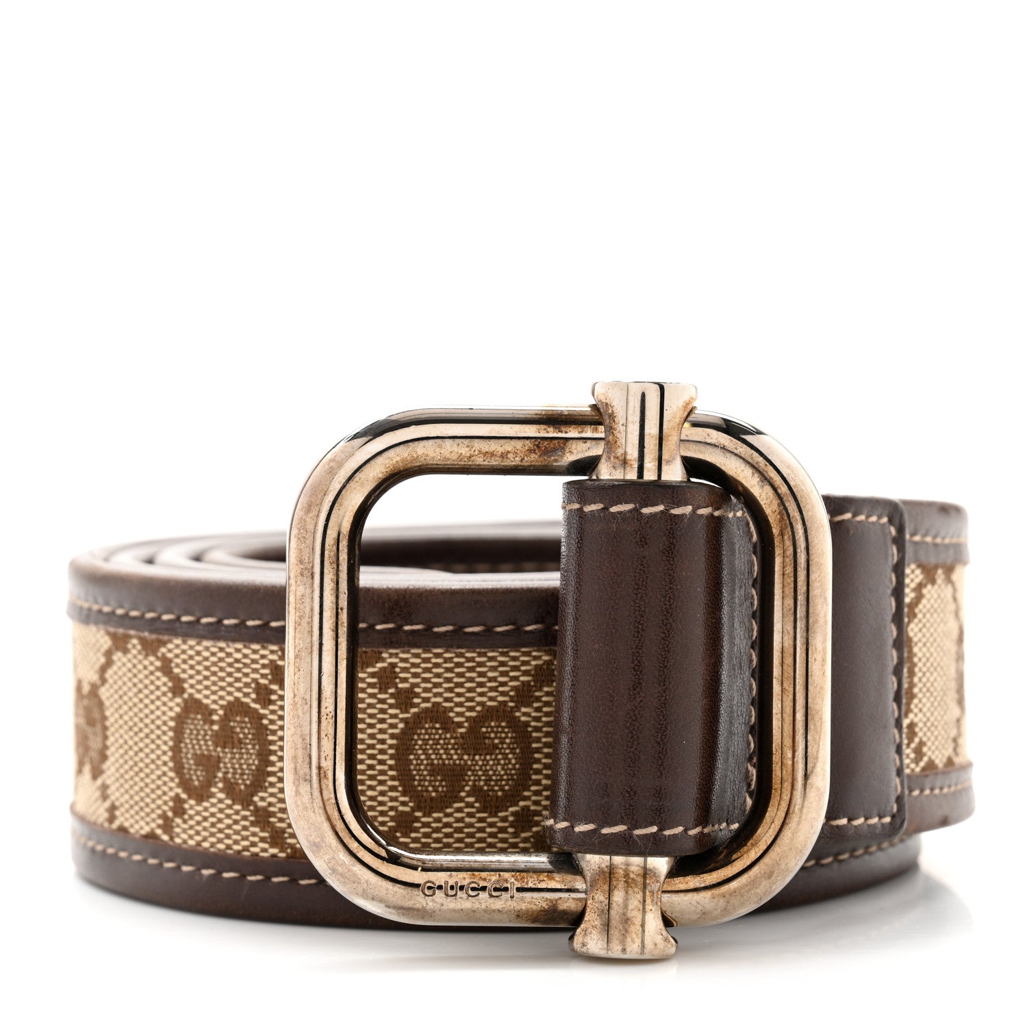 Gucci Monogram Belt 100 40 Dark Brown 1 of 7