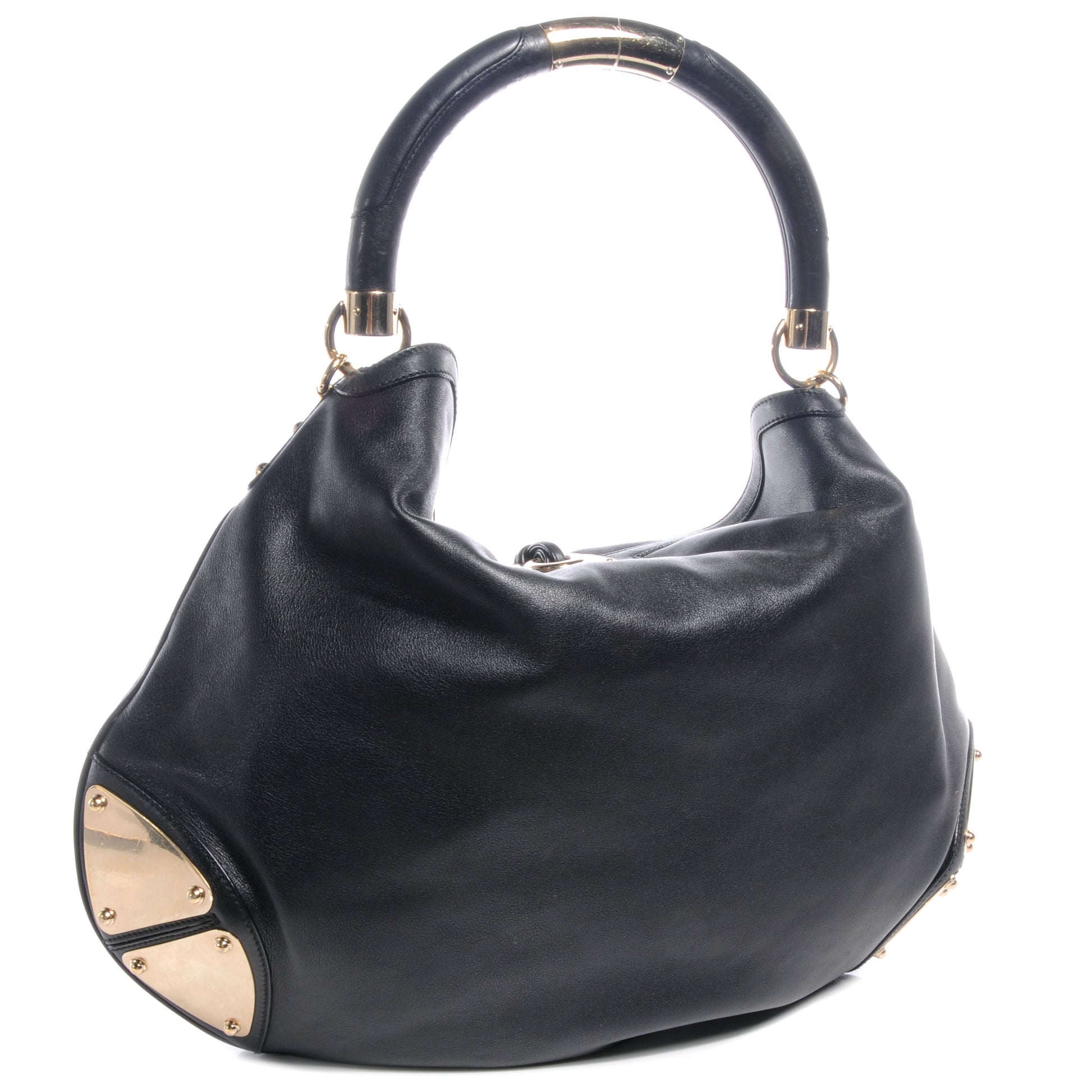 Gucci Leather Large Indy Top Handle Bag Black 3 of 8