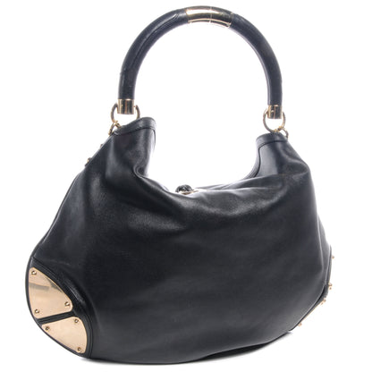 Gucci Leather Large Indy Top Handle Bag Black 3 of 8