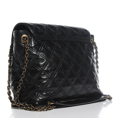 Marc Jacobs Lacquered Lambskin Quilted Large Baroque Single Flap Black 3 of 10