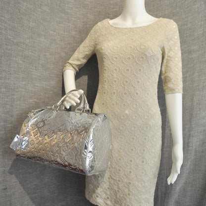 Louis Vuitton Monogram Miroir Speedy 35 Silver 2 of 14