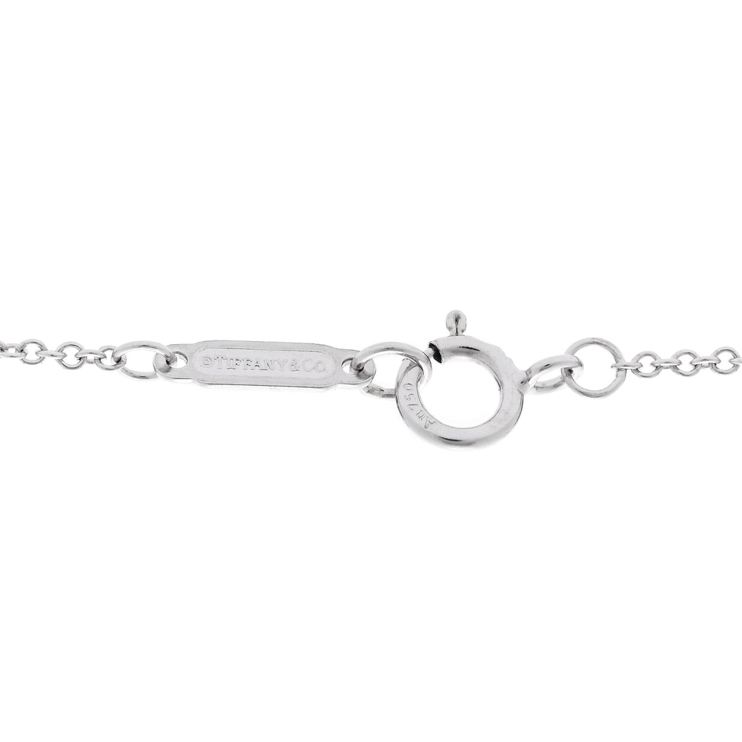 18K White Gold Diamond Enchant Heart Key Pendant Necklace