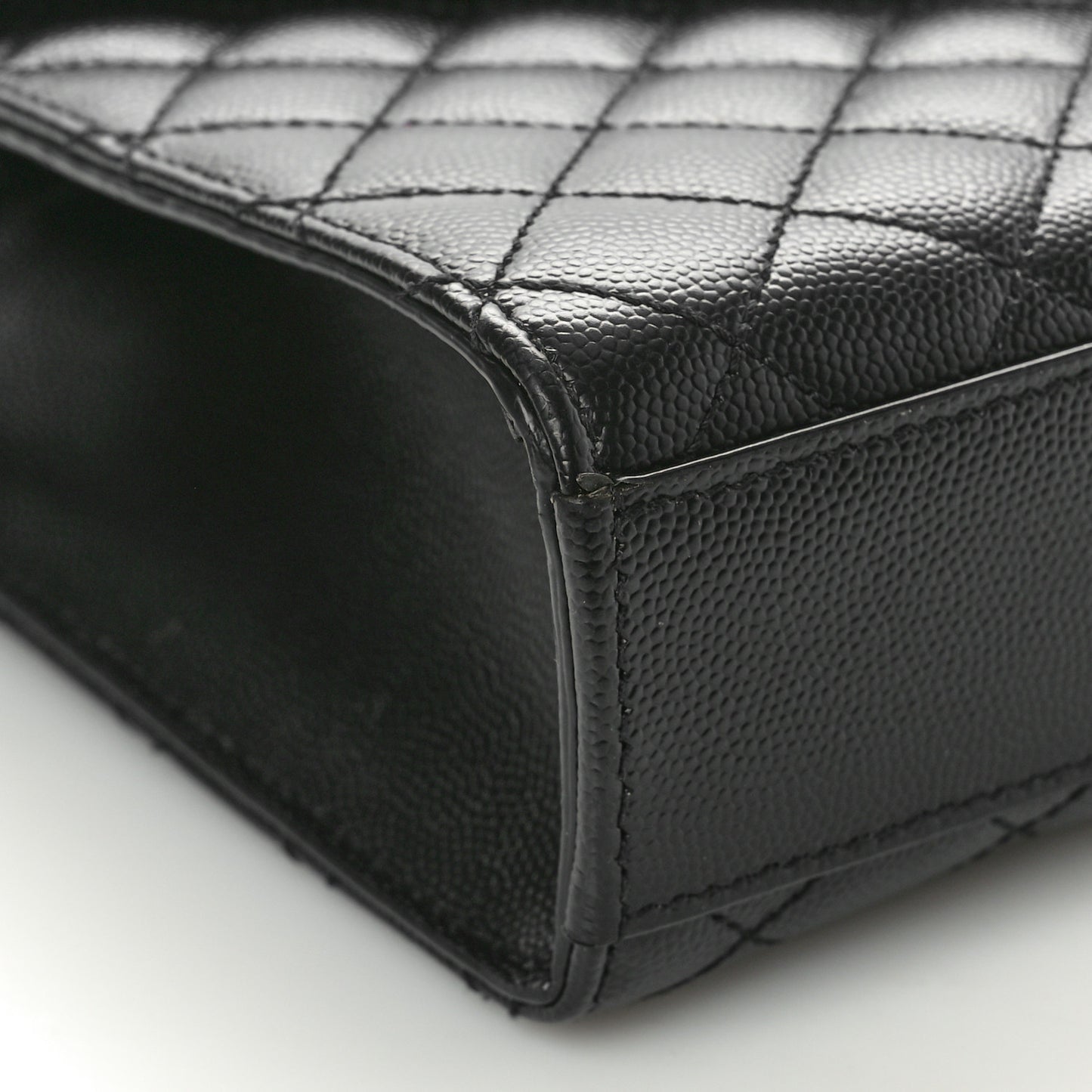Grain De Poudre Textured Mixed Matelasse Triquilt Medium Monogram Monochrome Satchel Black