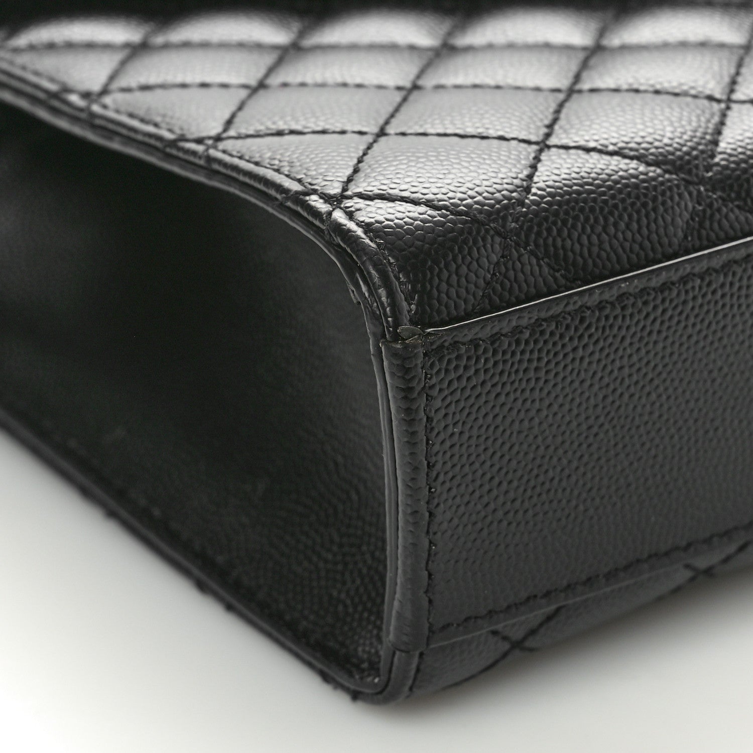 Saint Laurent Grain De Poudre Textured Mixed Matelasse Triquilt Medium Monogram Monochrome Satchel Black 9 of 10