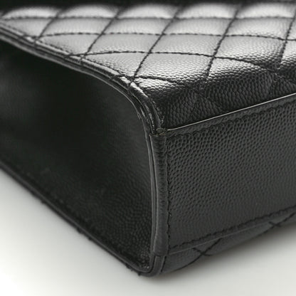 Saint Laurent Grain De Poudre Textured Mixed Matelasse Triquilt Medium Monogram Monochrome Satchel Black 9 of 10