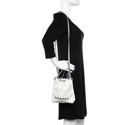 Chanel Shiny Calfskin Quilted Rainbow Mini Chanel 22 White 2 of 10