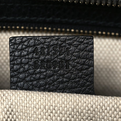 Gucci Pebbled Calfskin Medium Soho Top Handle Satchel Black 7 of 11