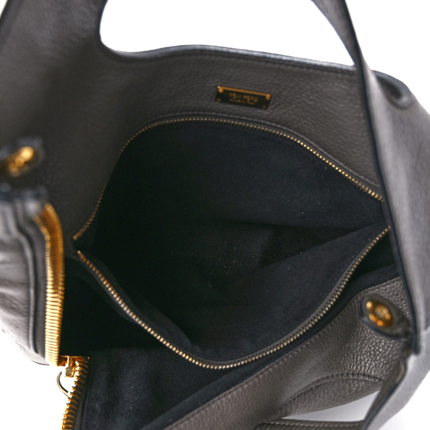 Tom Ford Grained Calfskin Alix Padlock Zip Tote Graphite 7 of 16