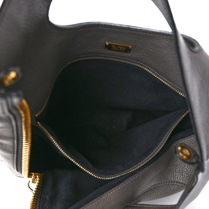 Tom Ford Grained Calfskin Alix Padlock Zip Tote Graphite 7 of 16