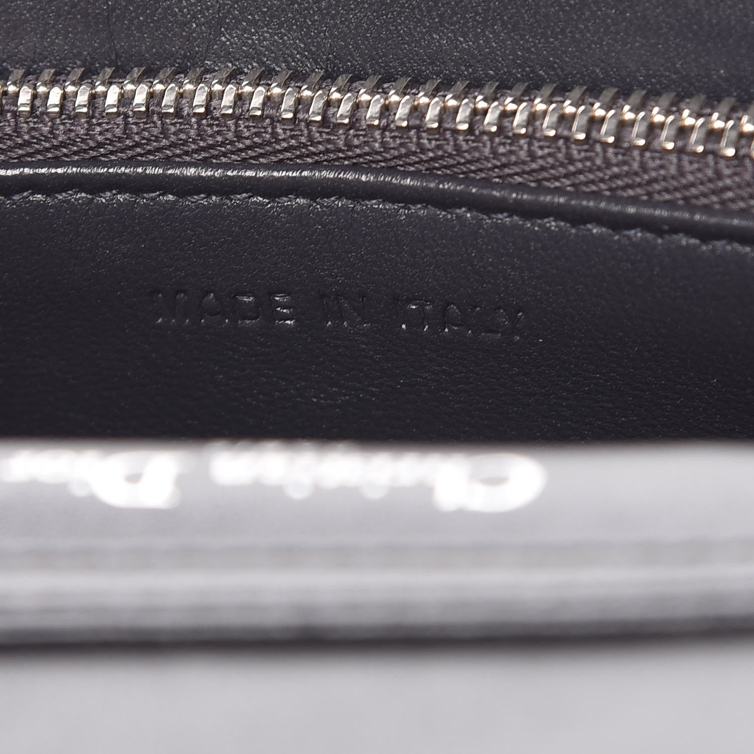 Christian Dior Metallic Patent Micro-Cannage Diorama Wallet on Chain Pouch Silver 7 of 8