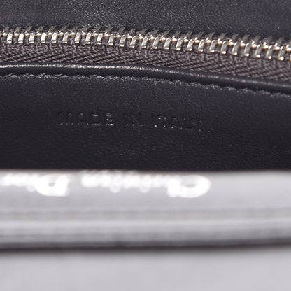 Christian Dior Metallic Patent Micro-Cannage Diorama Wallet on Chain Pouch Silver 7 of 8
