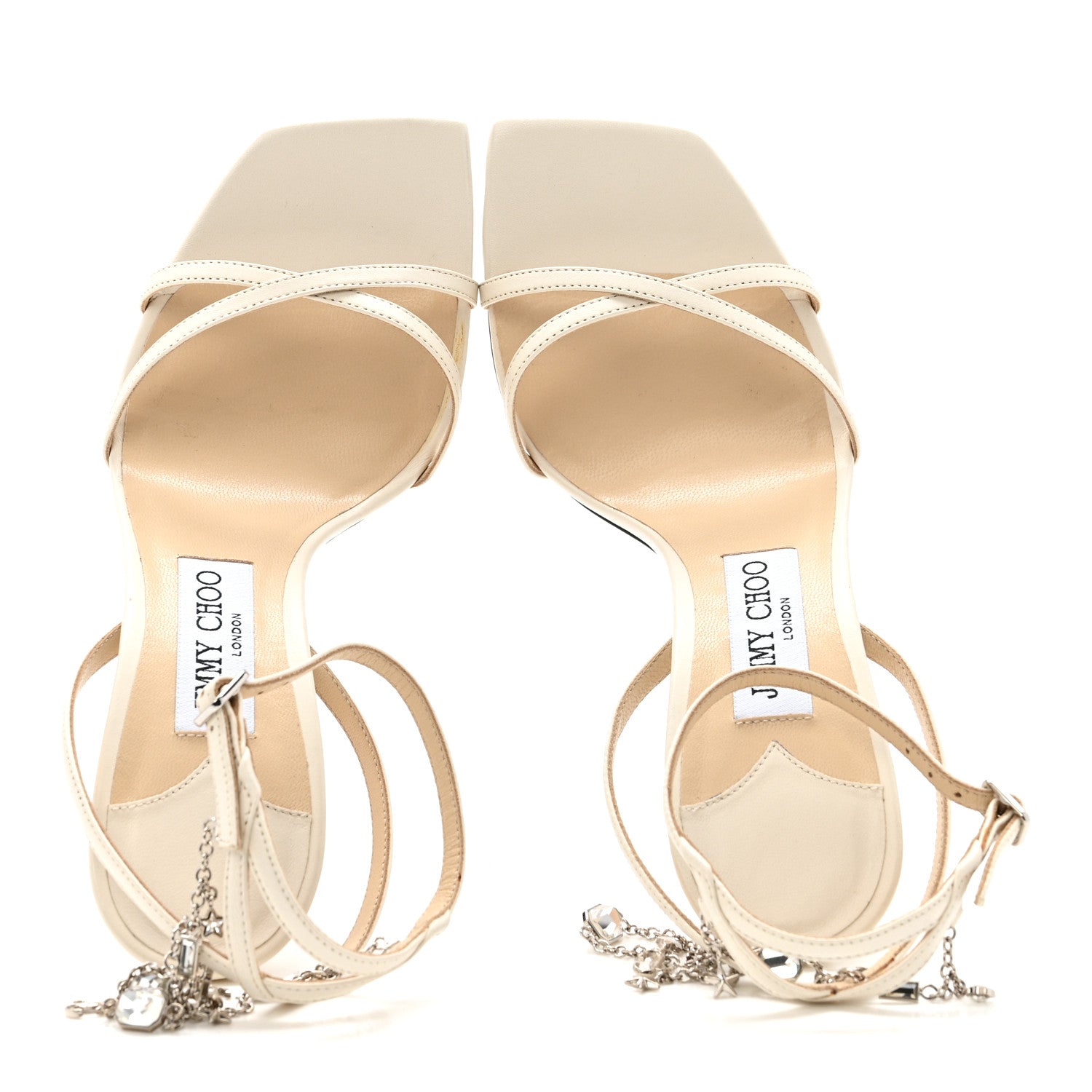 Jimmy Choo Nappa Metz 100 Sandals 38 Latte 2 of 12