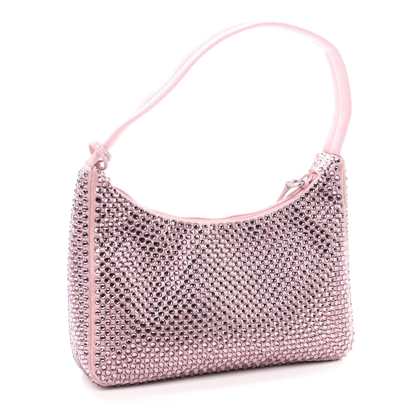 Satin Crystal Mini Re-Edition 2000 Bag Alabastro