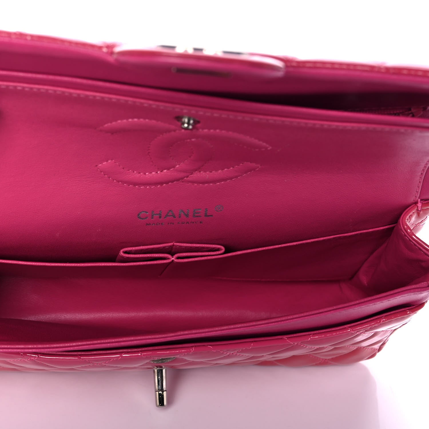 Chanel Patent Quilted Medium Double Flap Fuchsia 5 of 11